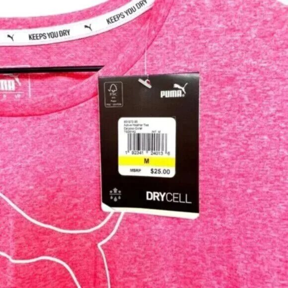 PUMA Coral Active Logo Heather Tee - Picture 5 of 5